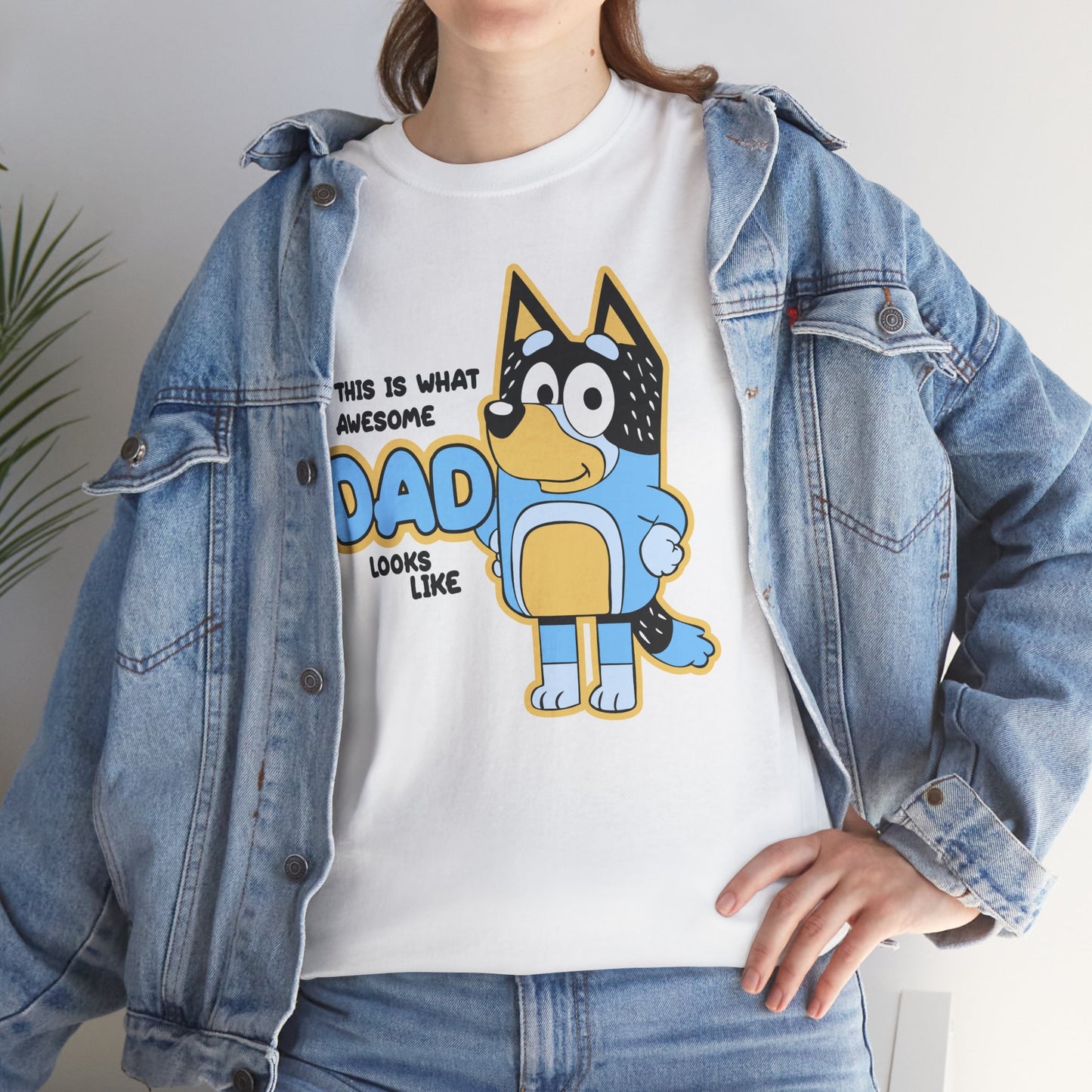 Princess Grace  Bluey  Awesome Dad Unisex Heavy Cotton Tee  Funny Gift for Father's Day