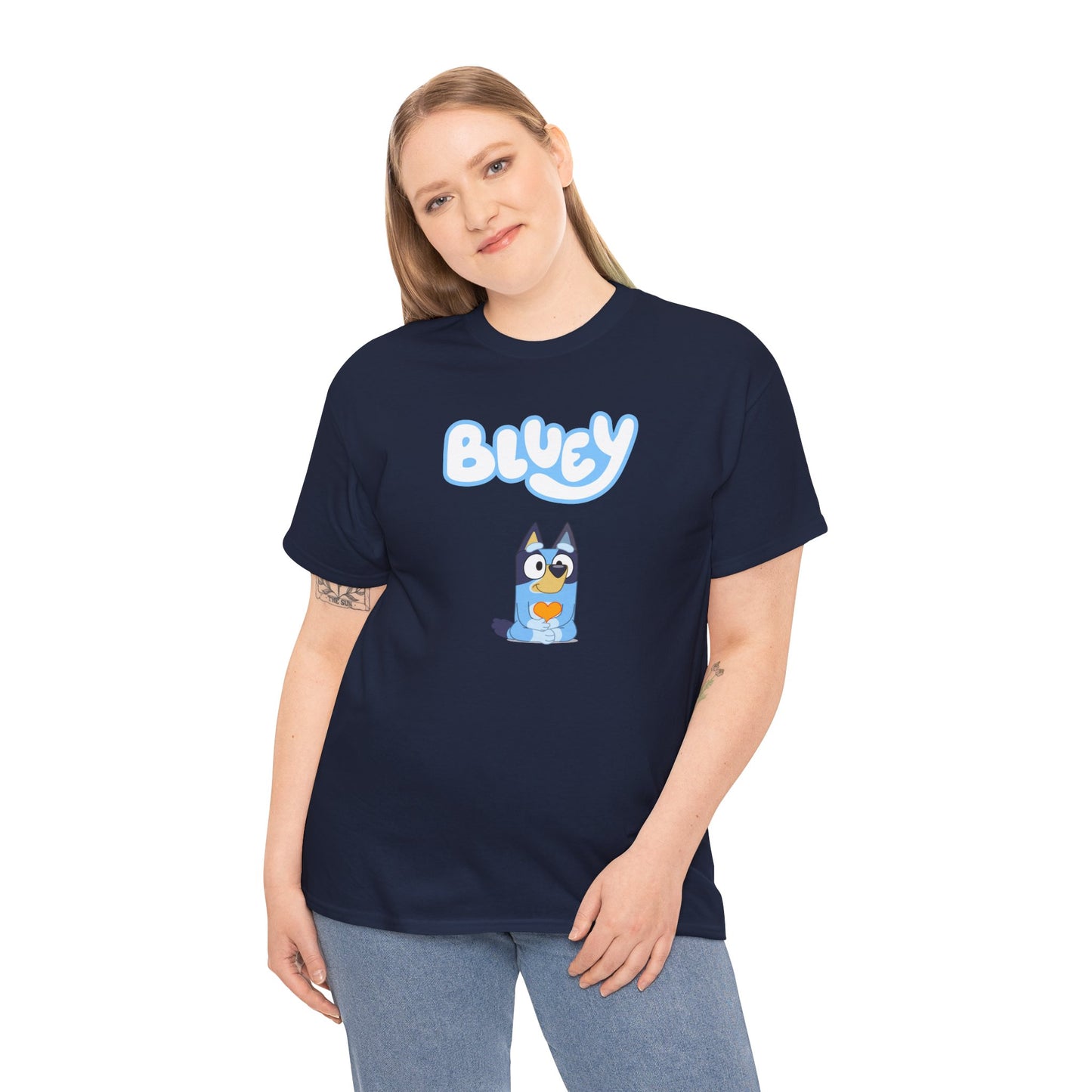 Princess Grace  Bluey Unisex Heavy Cotton Tee  Comfortable Cartoon T-Shirt for Kids and Adults
