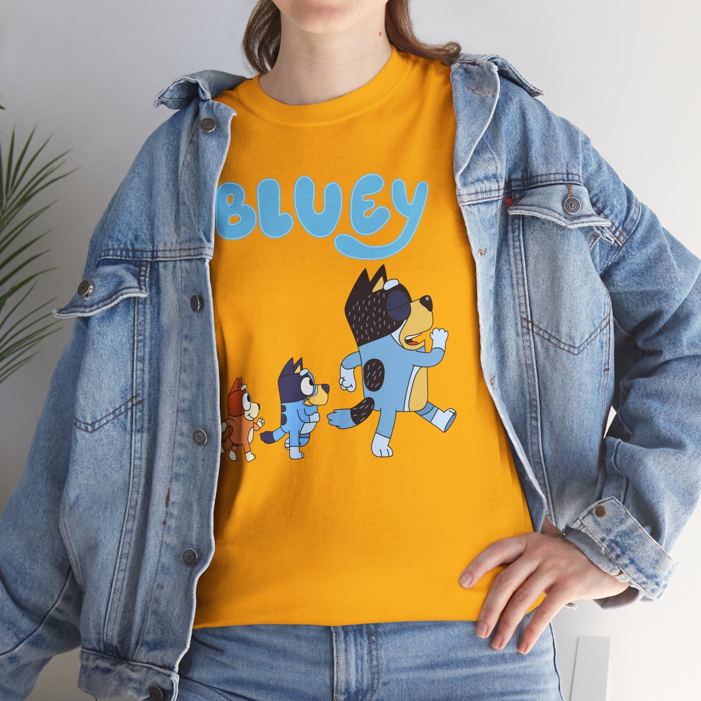 Princess Grace  Bluey Unisex Heavy Cotton Tee  Cute Cartoon T-Shirt for Kids and Adults
