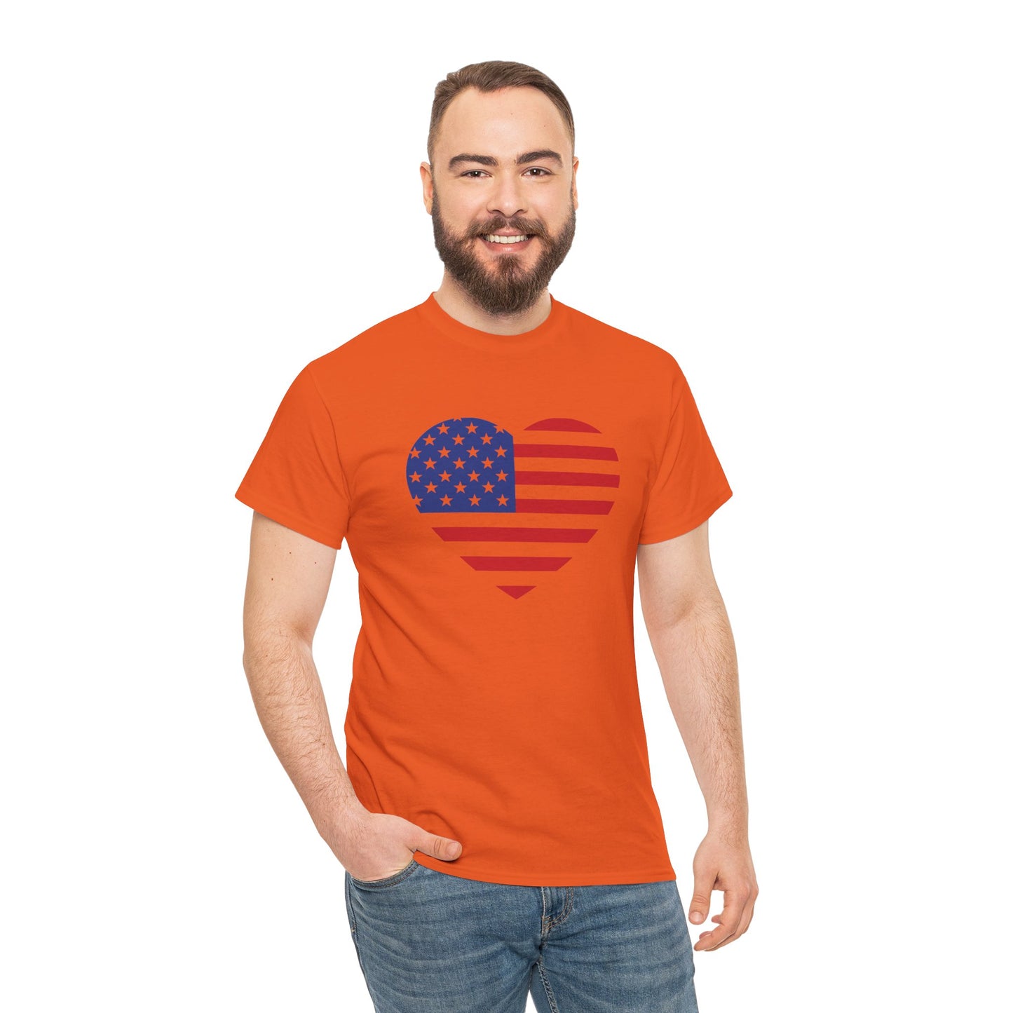 Princess Grace  Patriotic Heart Unisex Heavy Cotton Tee  Celebrate Freedom in Style