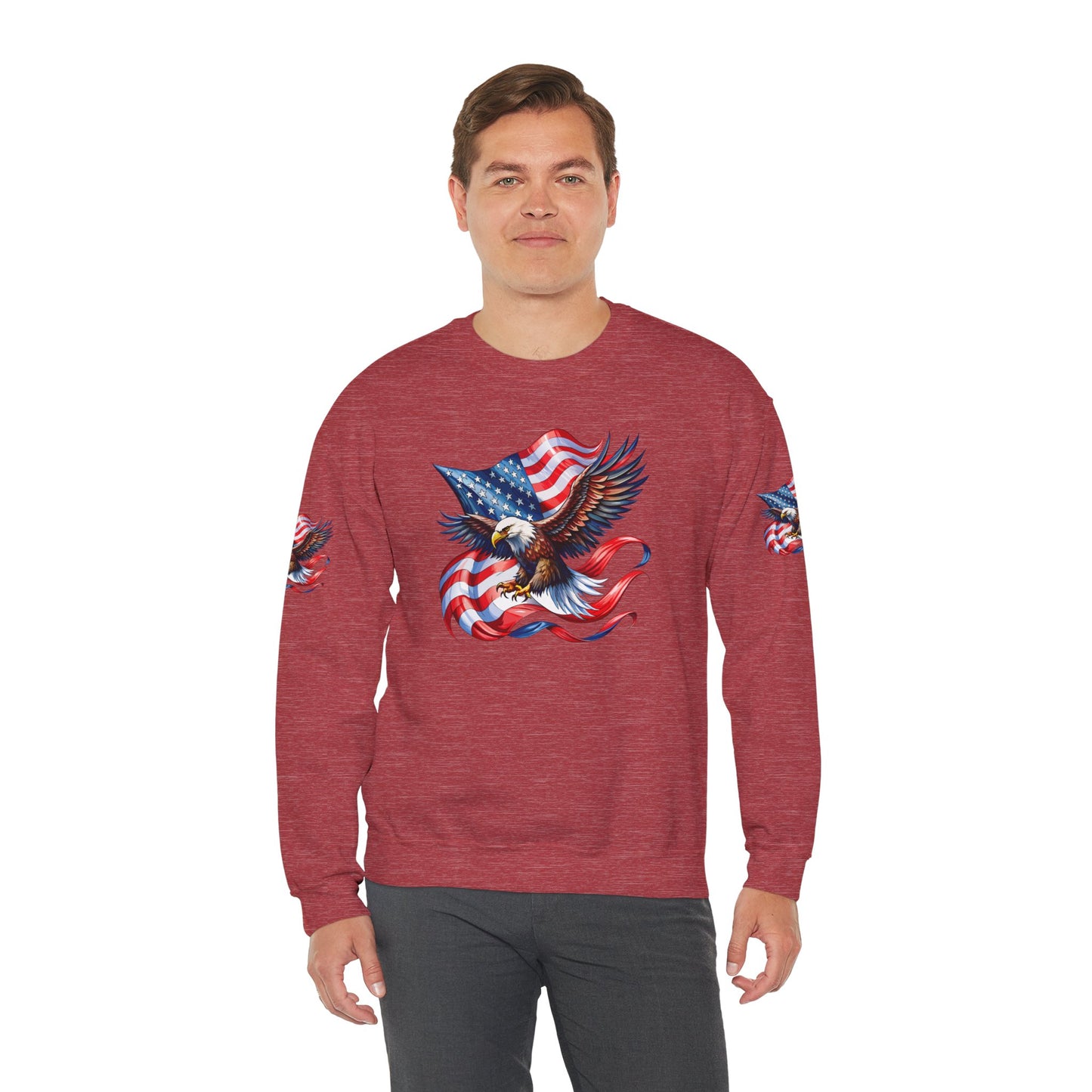 Princess Grace  Patriotic Eagle Crewneck Sweatshirt Unisex Heavy Blend Perfect for Independence Day and Memorial Day