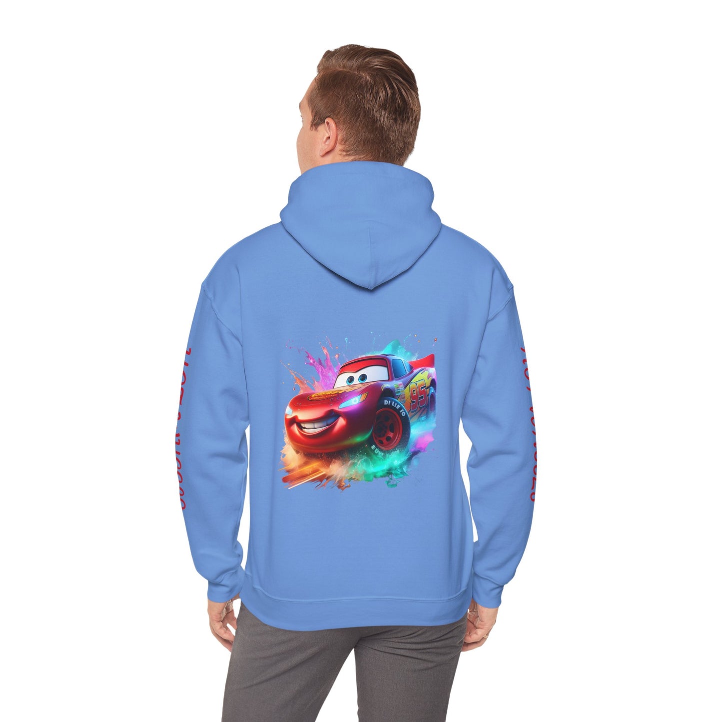 Princess Grace  Hot Wheels Unisex Heavy Blend Hooded Sweatshirt Fun and Colorful Racing Design