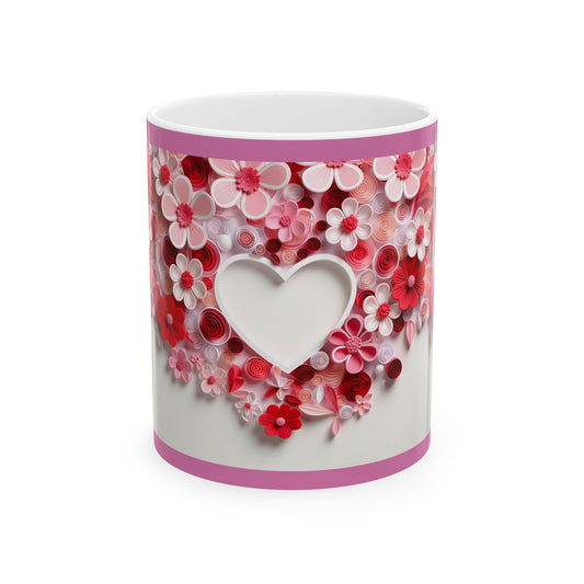Princess Grace  Floral Heart Ceramic Mug  Perfect Gift for Valentine's Day & Mother's Day