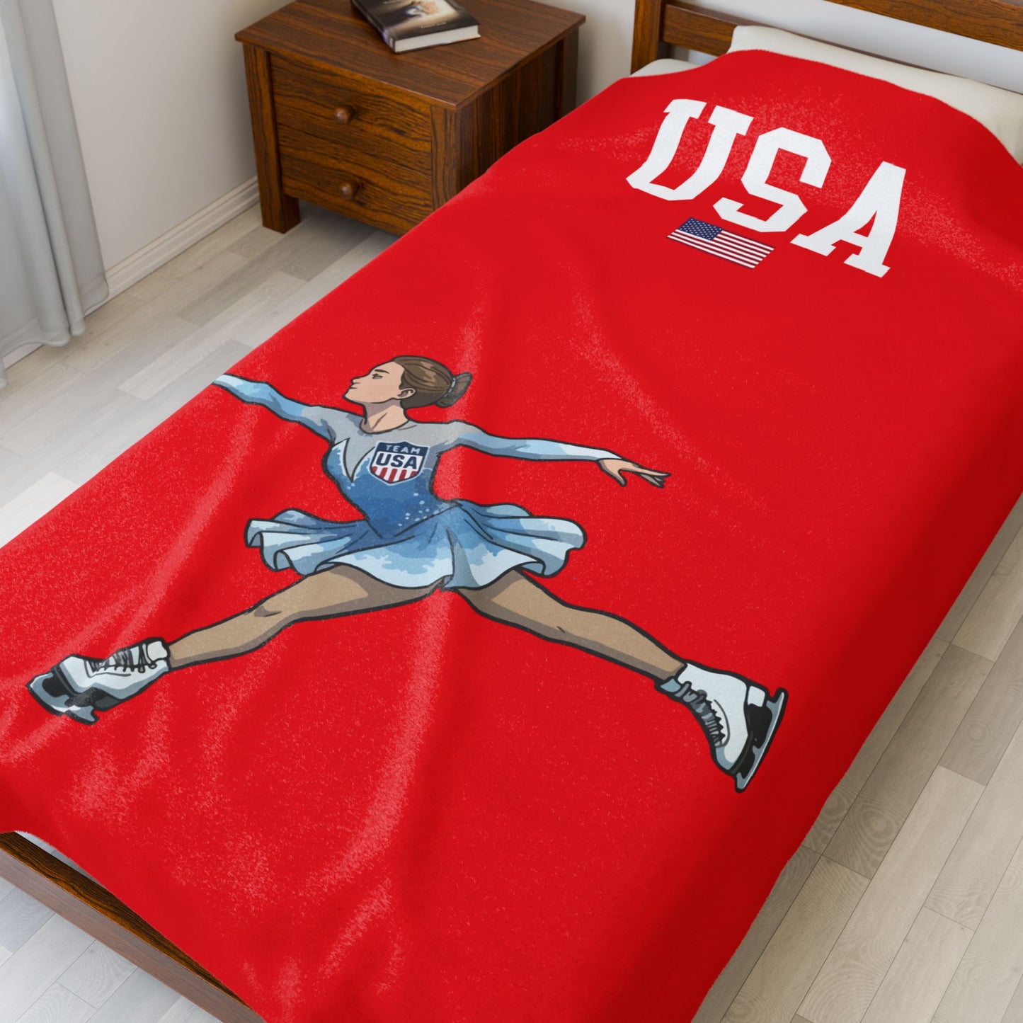 Princess Grace  TEAM USA  Velveteen Plush Blanket