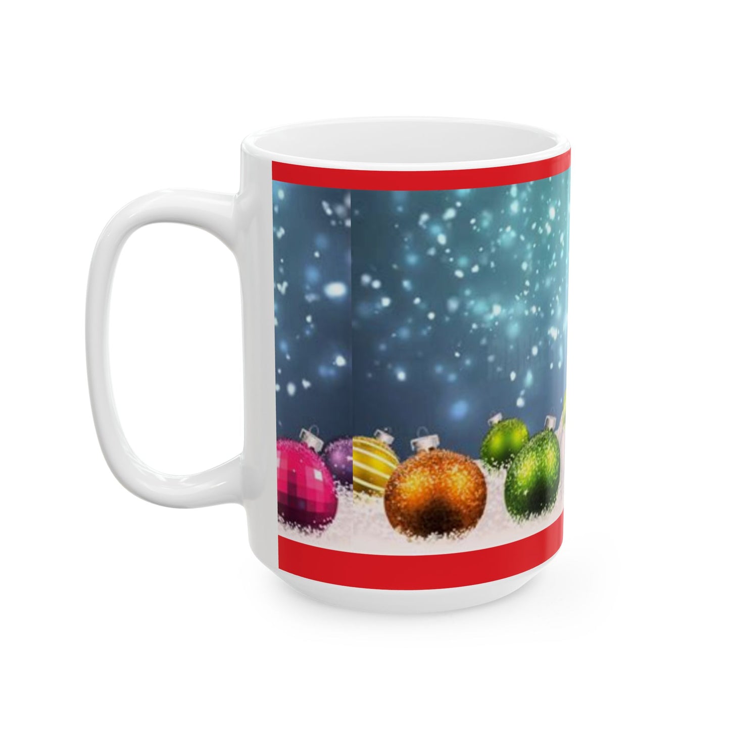 Princess Grace Festive Ornaments Ceramic Mug  Holiday Coffee Cup for Christmas Celebrations