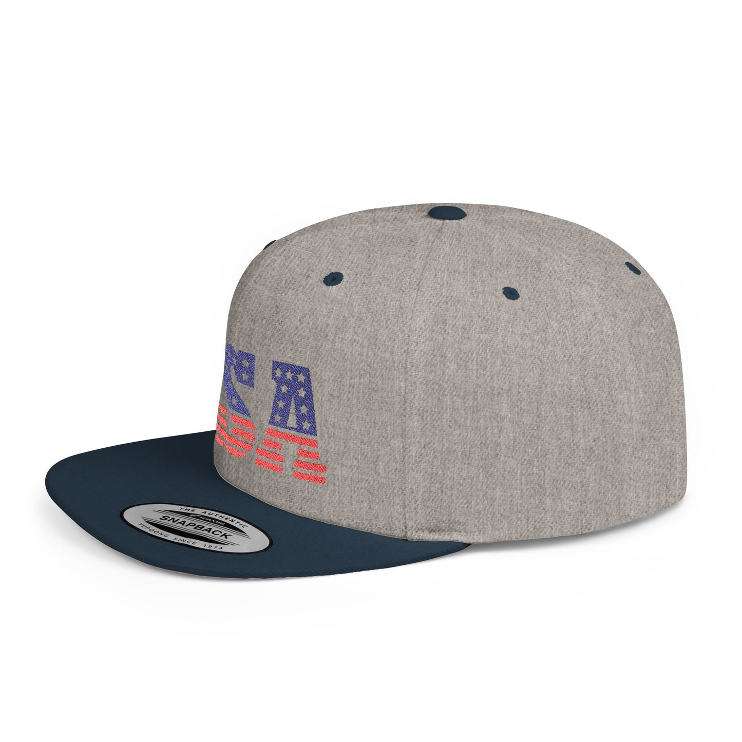 Princess Grace  USA Flag Flat Bill Snapback Cap Patriotic Adjustable Hat for Summer Celebrations