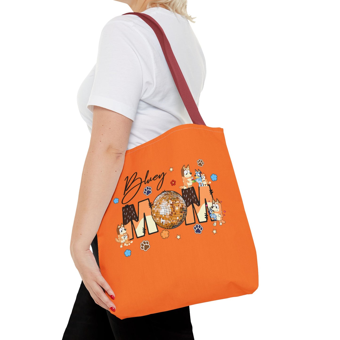 Princess Grace  Chic Bluey Mom Tote Bag Stylish Dog-Themed Accessory for Pet Lovers