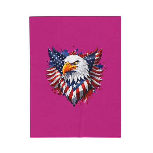Princess Grace  Patriotic Eagle Velveteen Plush Blanket