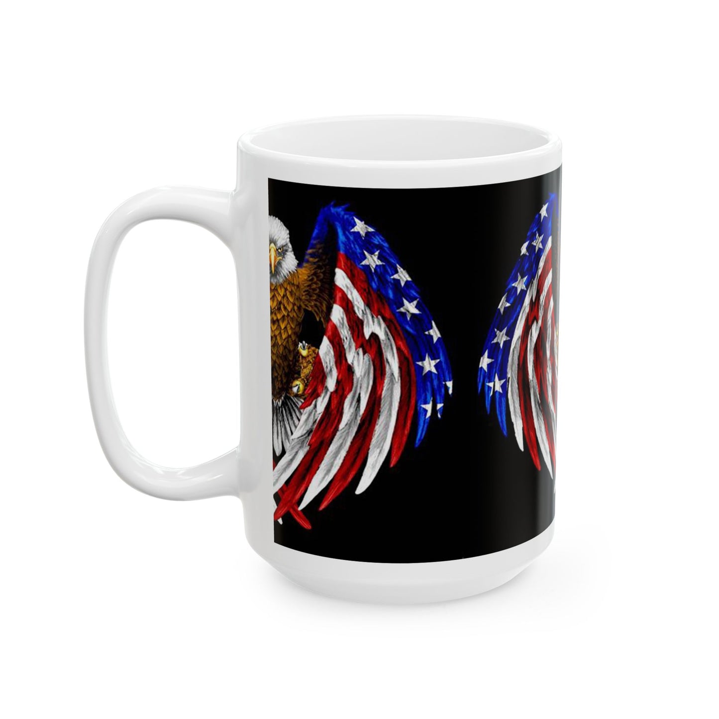 Princess Grace Patriotic Eagle Ceramic Mug, 11oz 15oz, America Pride, Veteran Gift, Fourth of July, Coffee Cup, Collector's Item