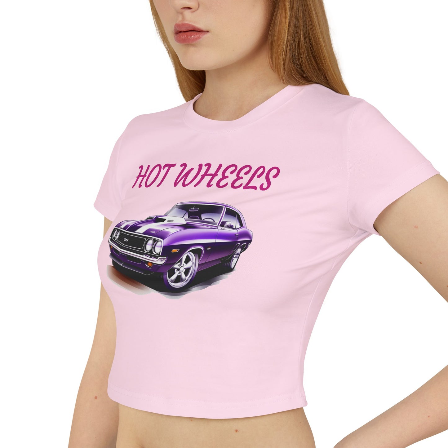 Princess Grace  Hot Wheels Women's Baby Tee Retro Car Graphic Top for Car Enthusiasts