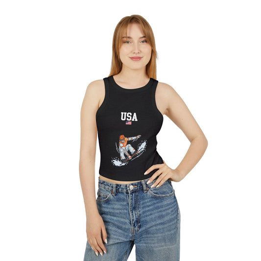 Princess Grace  TEAM USA  Women's Micro Rib Racer Tank Top