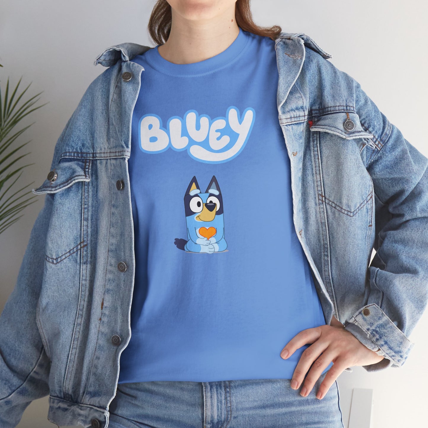 Princess Grace  Bluey Unisex Heavy Cotton Tee  Comfortable Cartoon T-Shirt for Kids and Adults