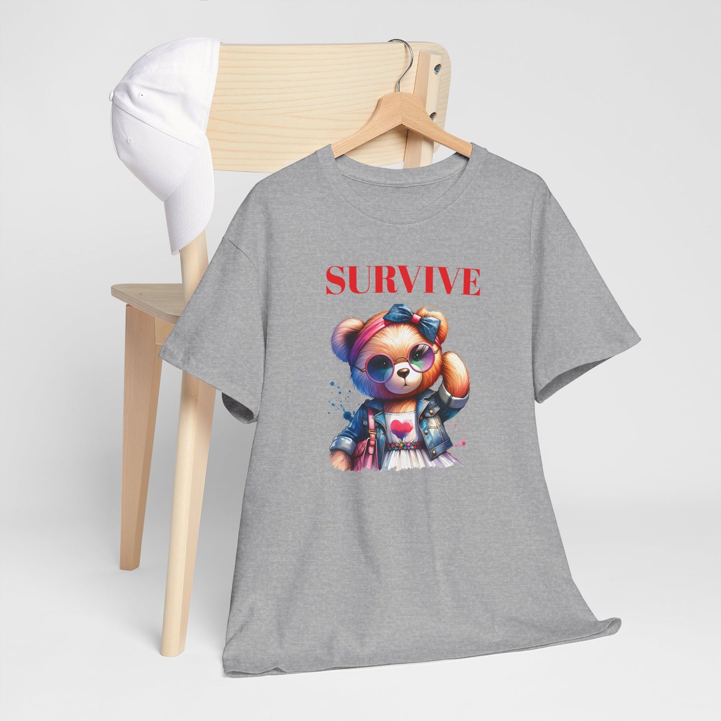 Princess Grace  Survive Vibe Unisex Heavy Cotton Tee  Fun and Edgy Graphic Tee for Casual Wear
