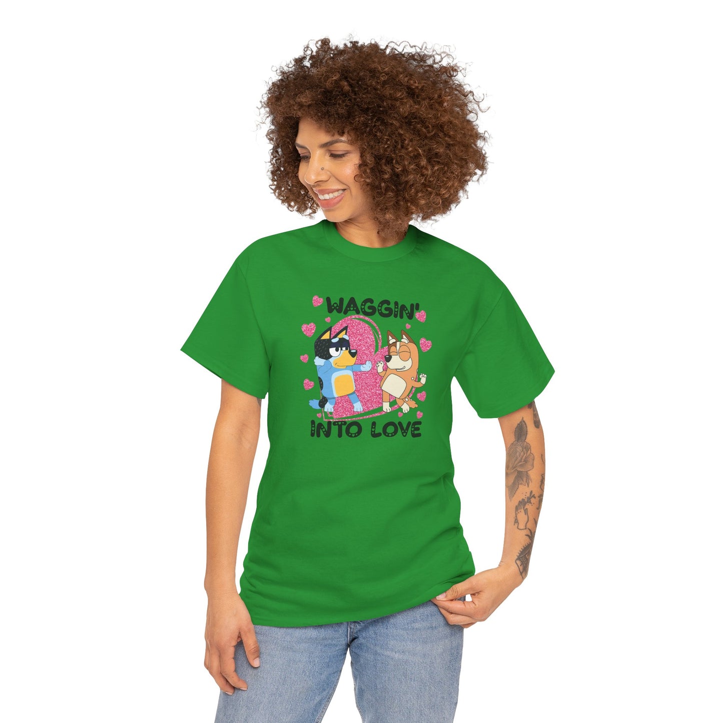 Princess Grace  Bluey  Waggin' Into Love Unisex Heavy Cotton Tee  Cute Pet Themed Shirt for Animal Lovers