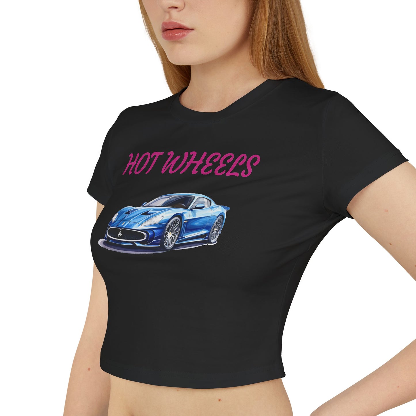 Princess Grace  Hot Wheels Women's Baby Tee Cool Car Graphic T-Shirt for Automotive Enthusiasts