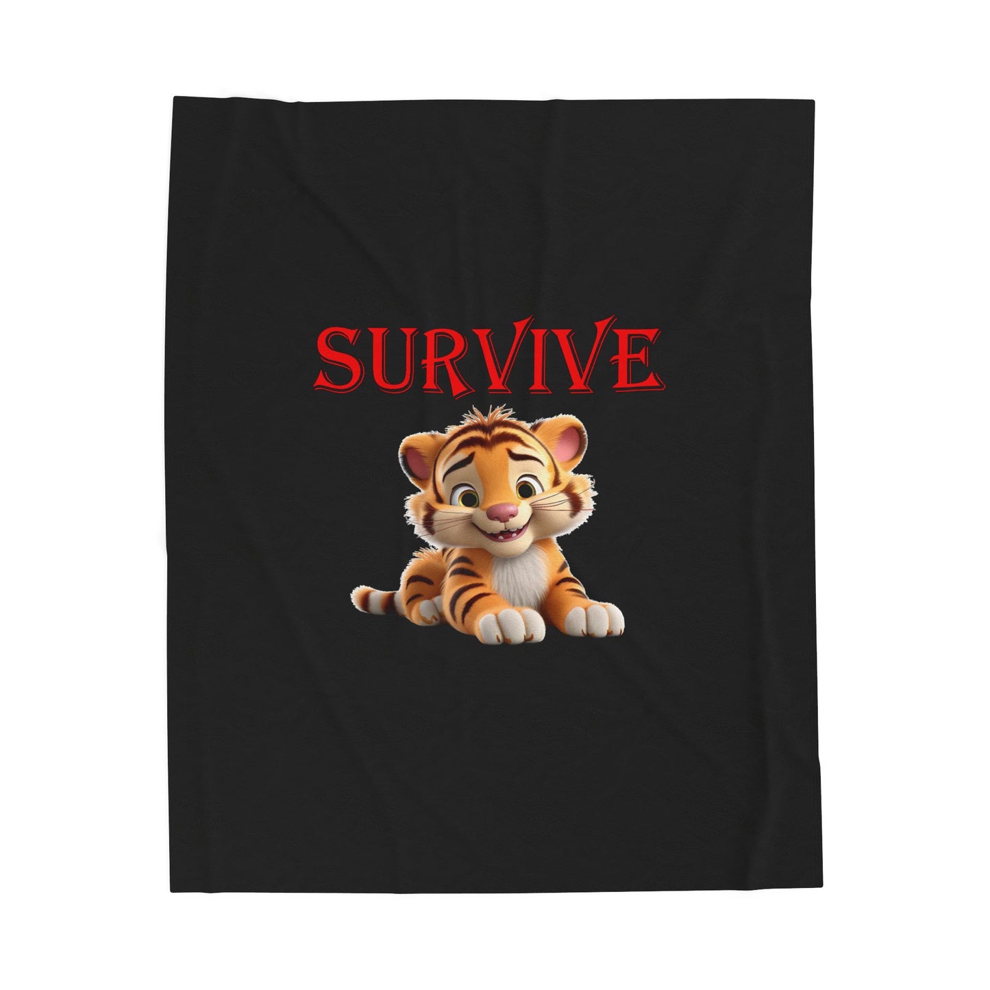 Princess Grace  Survive Tiger Velveteen Plush Blanket  Cozy Kids Comfort for Adventures