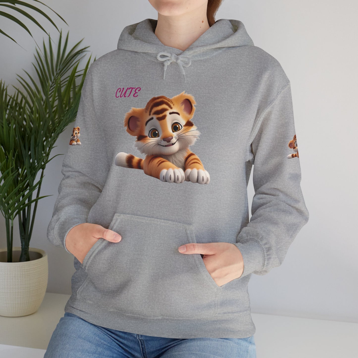 Princess Grace  Cute Tiger Design Unisex Heavy Blend Hooded Sweatshirt