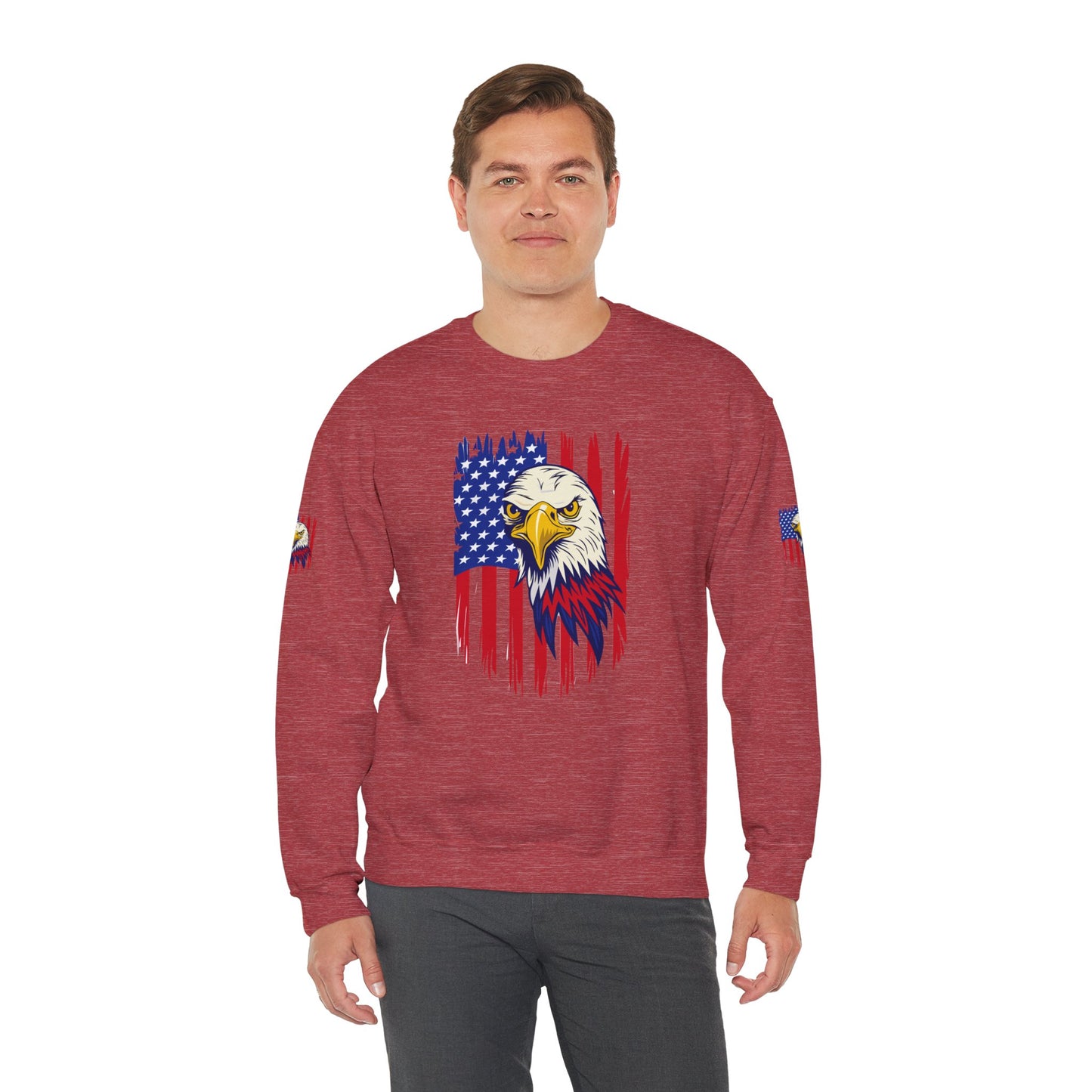 Princess Grace Patriotic Eagle Crewneck Sweatshirt Unisex Heavy Blend