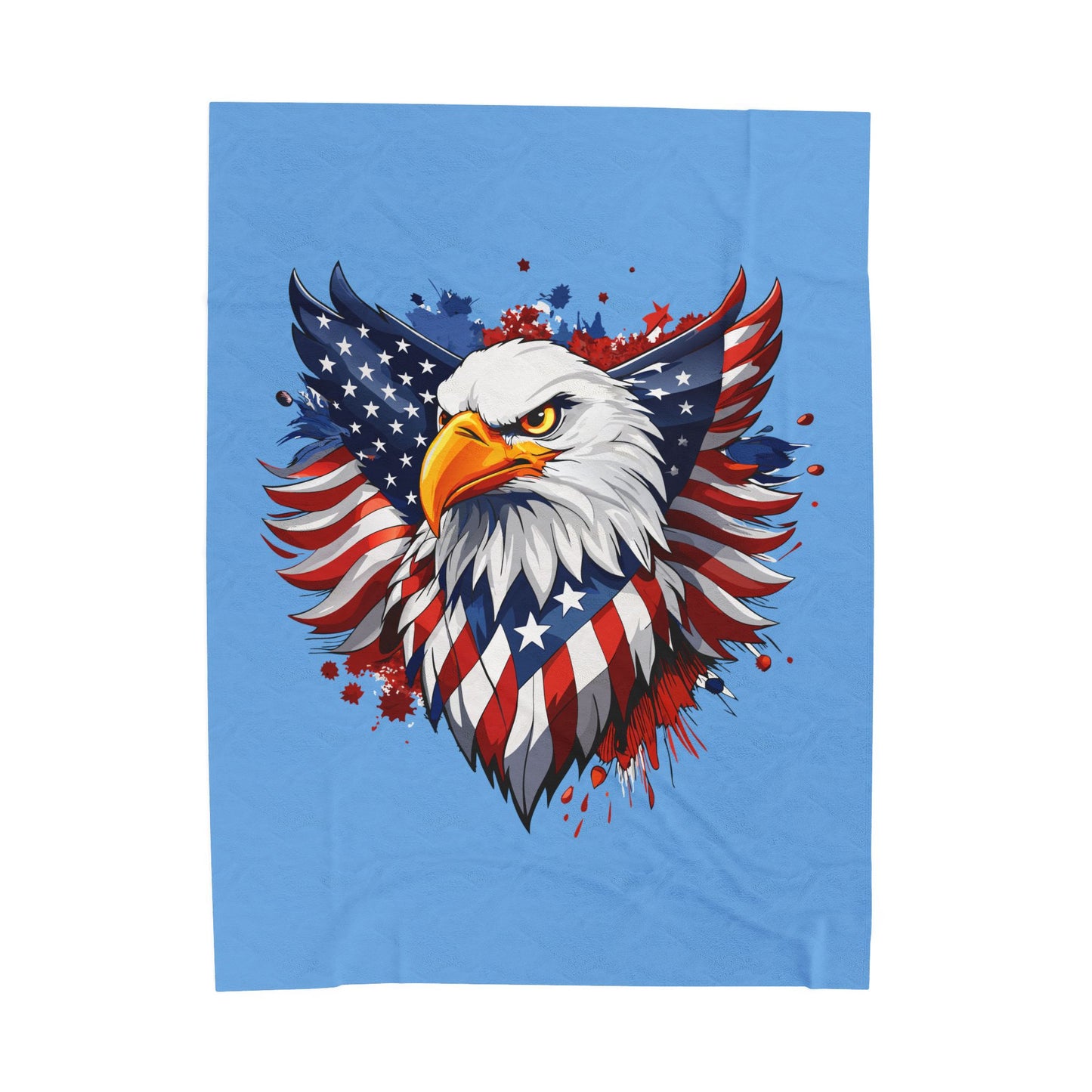 Princess Grace  Patriotic Velveteen Plush Blanket with Eagle Design