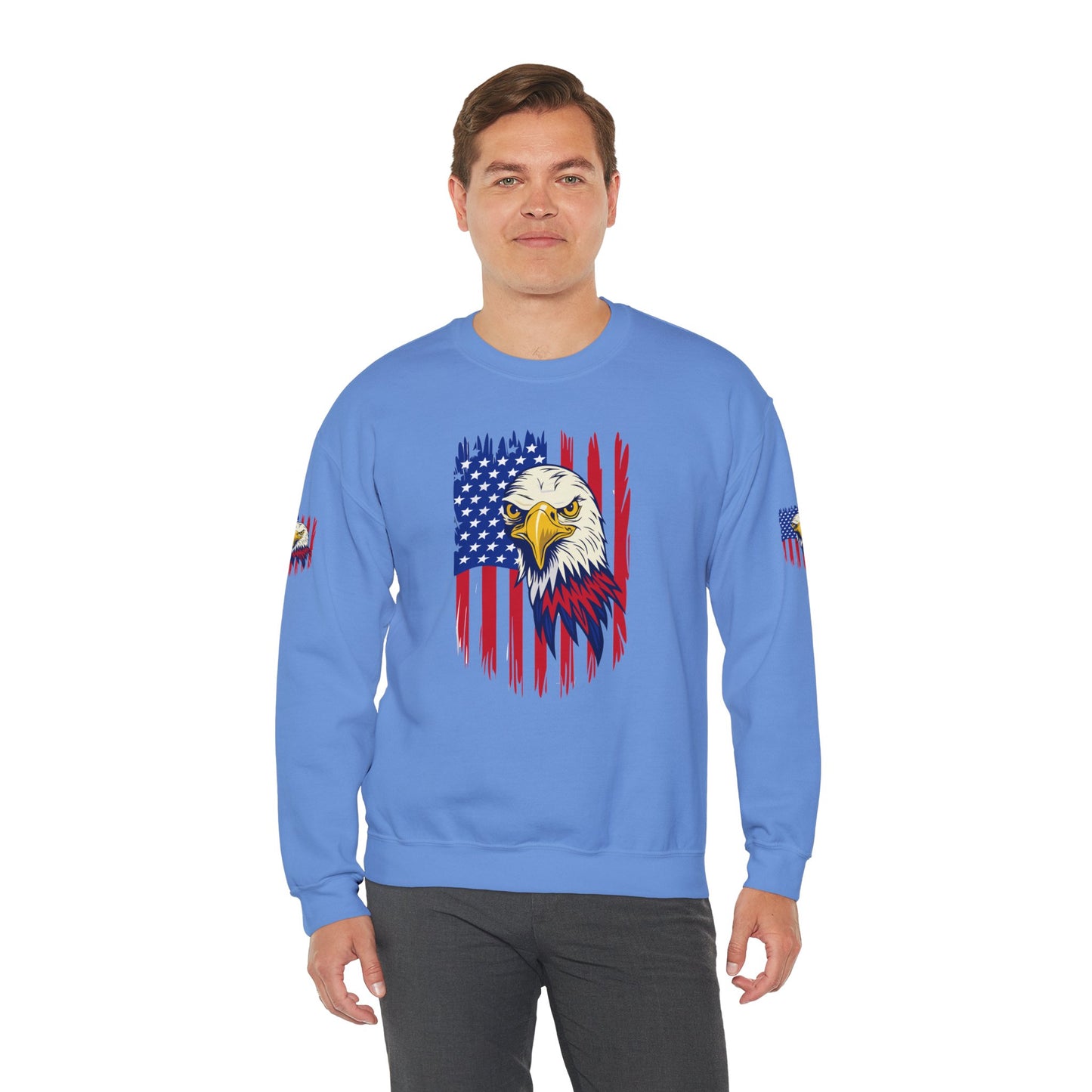 Princess Grace Patriotic Eagle Crewneck Sweatshirt Unisex Heavy Blend