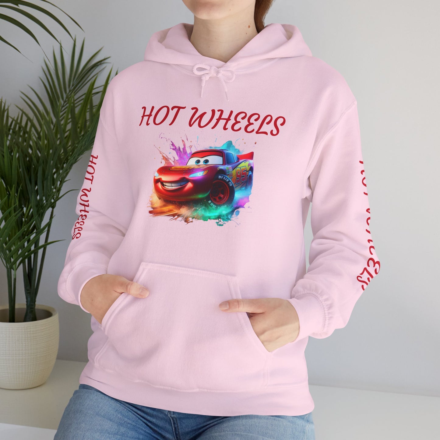 Princess Grace  Hot Wheels Unisex Heavy Blend Hooded Sweatshirt Fun and Colorful Racing Design