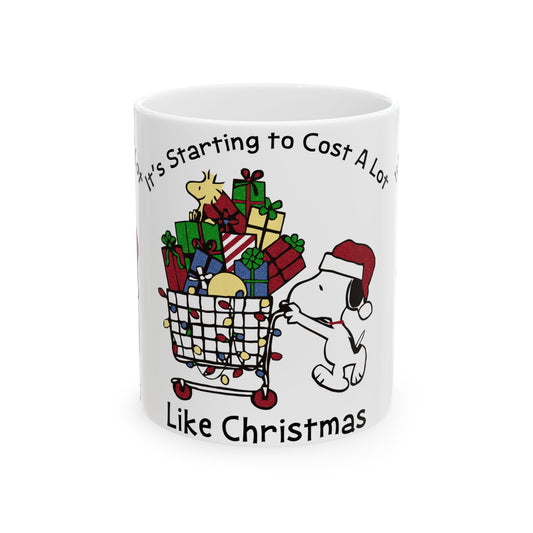 Princess Grace Snoopy Christmas Ceramic Mug - Holiday Gift for Dog Lovers