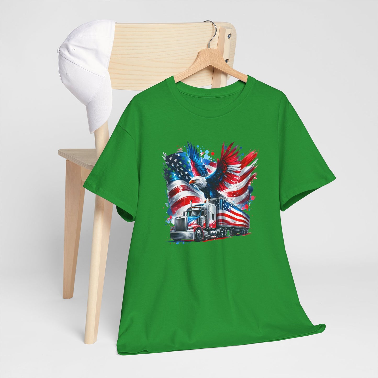 Princess Grace  Patriotic Eagle Truck Unisex Heavy Cotton Tee