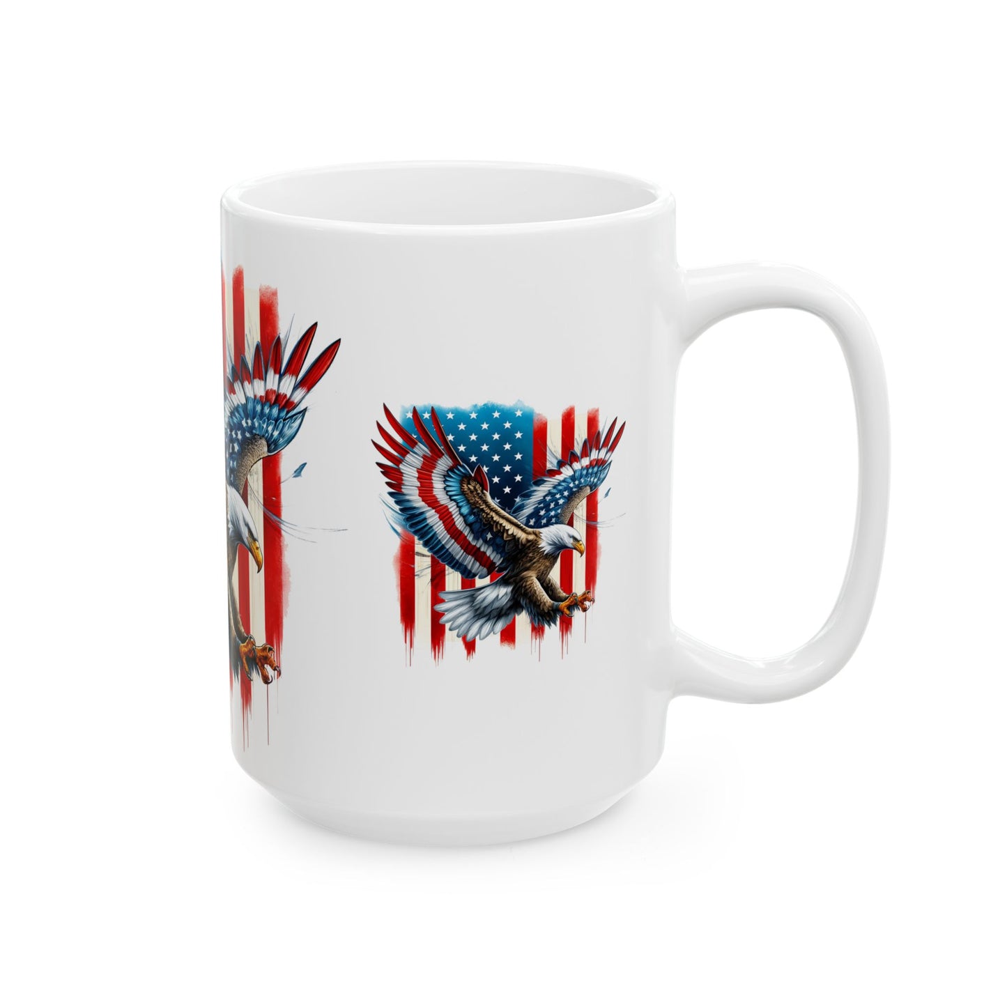 Patriotic Eagle Ceramic Mug  11oz & 15oz  Celebrate Freedom