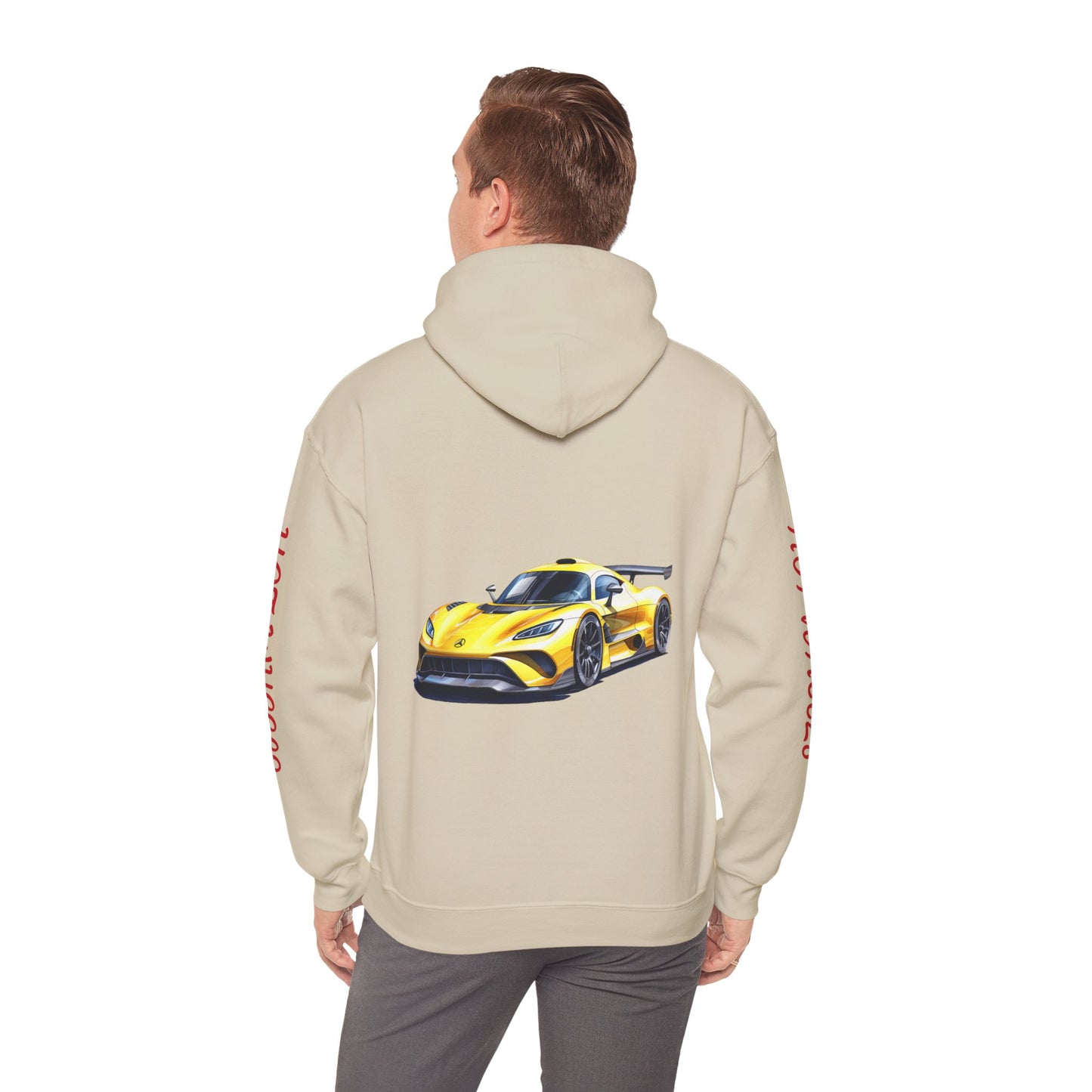 Princess Grace  Hot Wheels Unisex Hooded Sweatshirt Stylish Car Graphic with Bold Text