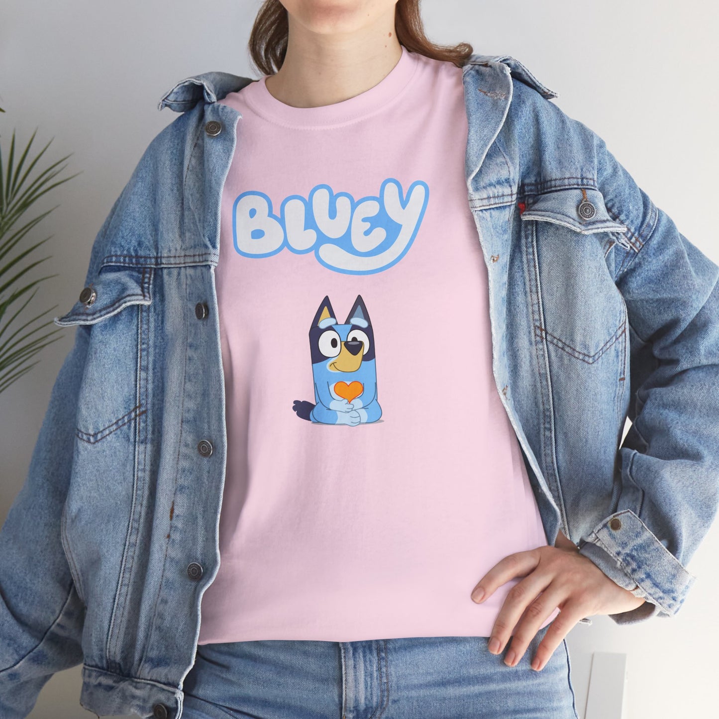 Princess Grace  Bluey Unisex Heavy Cotton Tee  Comfortable Cartoon T-Shirt for Kids and Adults