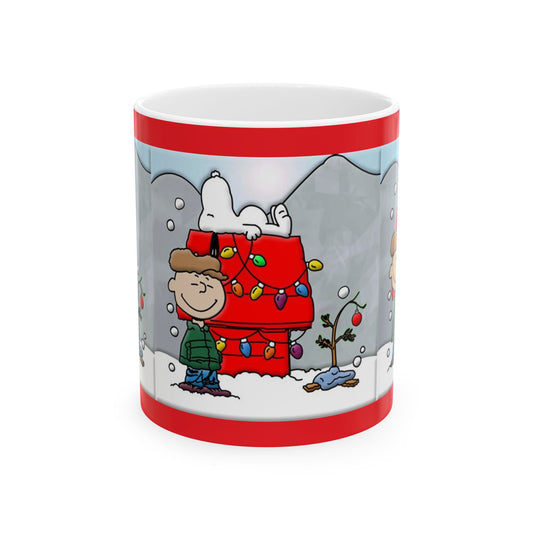 Princess Grace Christmas Cheer Ceramic Mug  11oz & 15oz Size   Holiday Gift with Snoopy and Friends