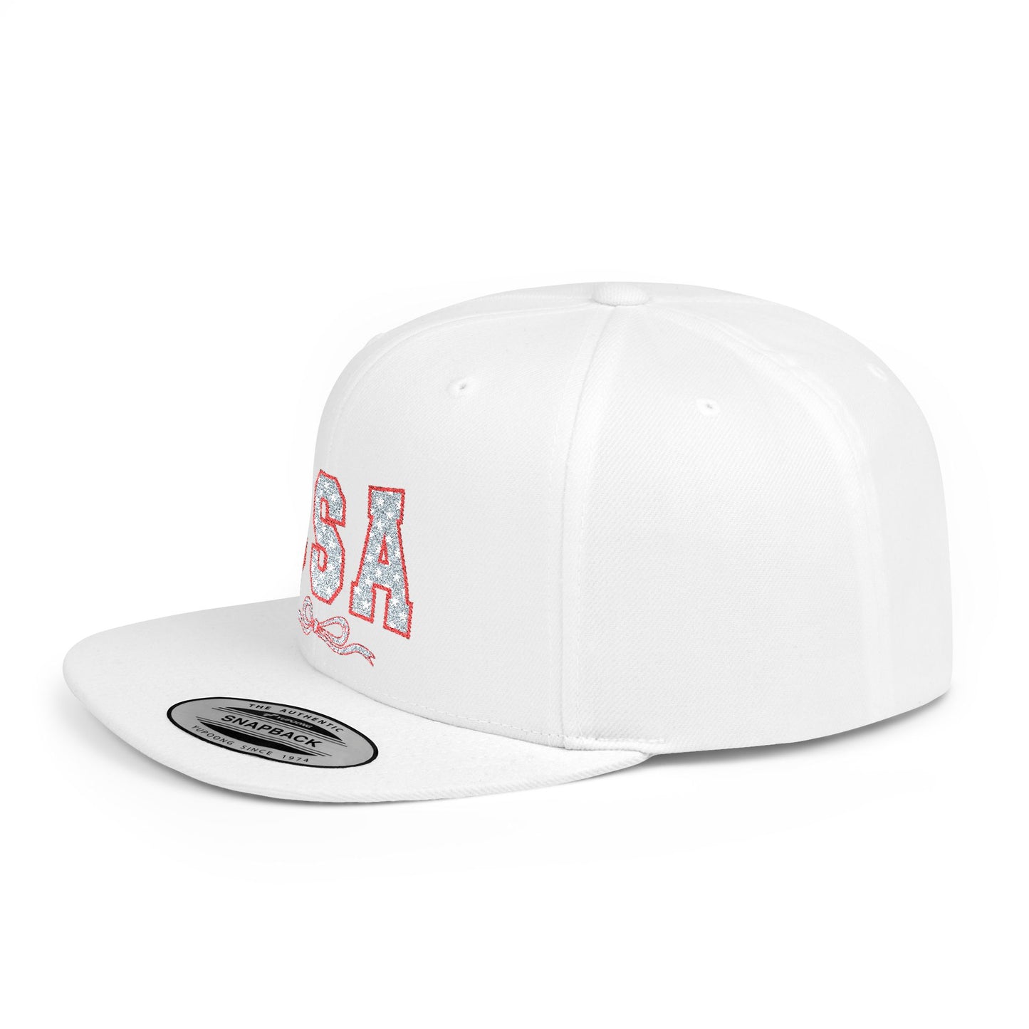 Princess Grace  USA Glitter Flat Bill Snapback Hat Trendy and Stylish