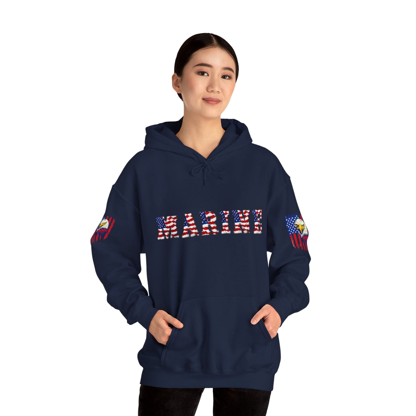 Princess Grace  American Pride Marine Eagle Hooded Sweatshirt