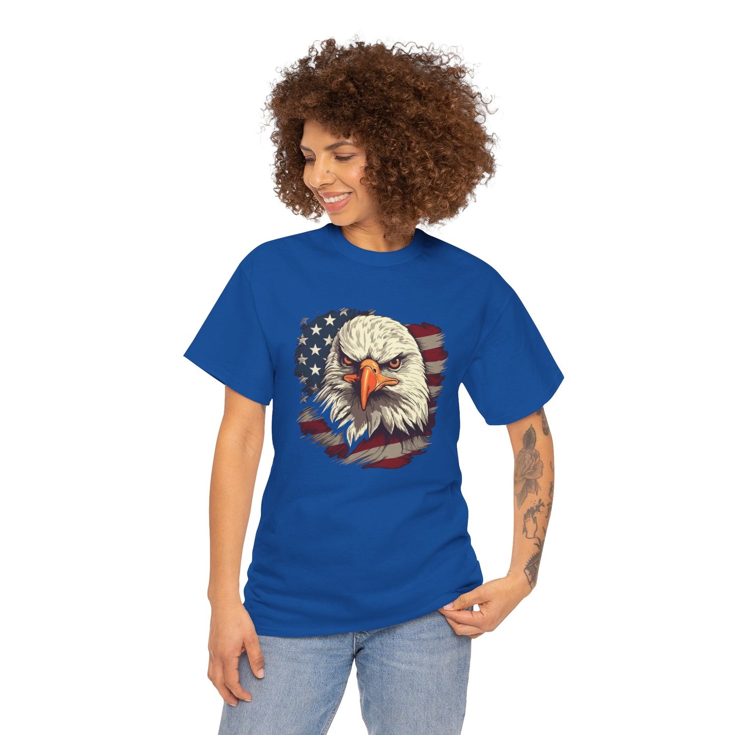 Princess Grace  Patriotic Eagle Graphic Tee  Unisex Heavy Cotton T-Shirt