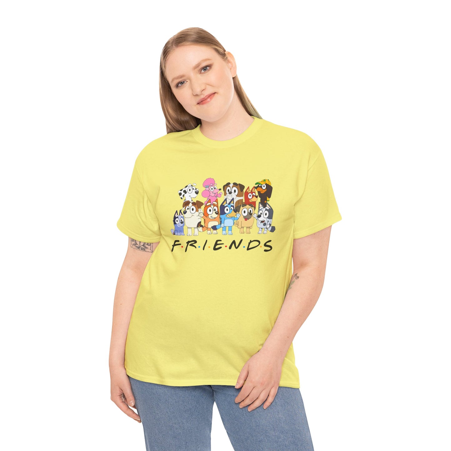 Princess Grace Bluey Friends Cartoon Unisex Heavy Cotton Tee  Fun & Playful Design