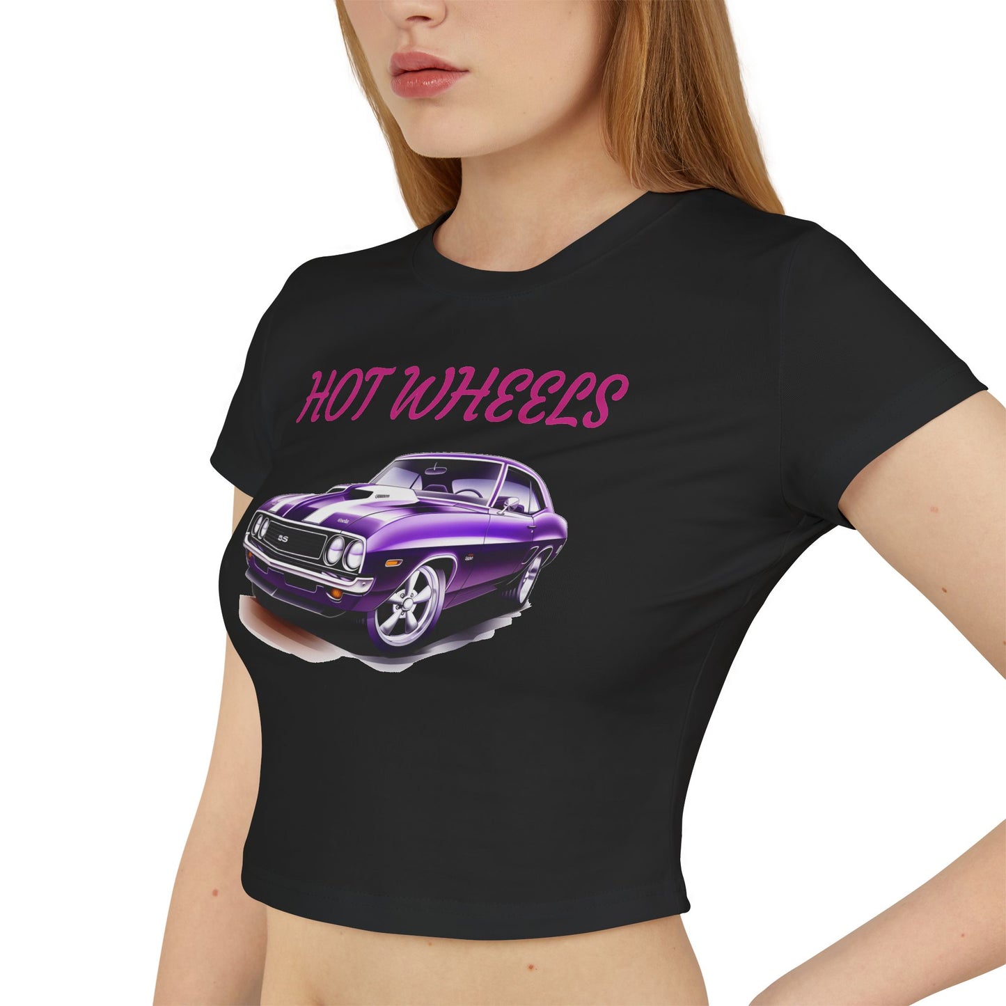 Princess Grace  Hot Wheels Women's Baby Tee Retro Car Graphic Top for Car Enthusiasts