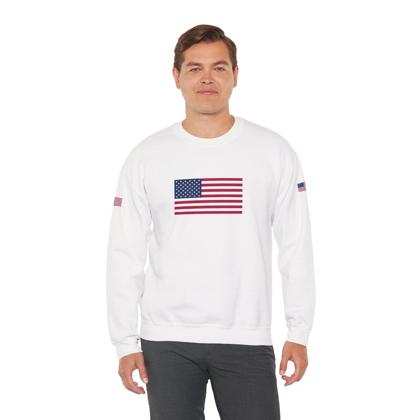 Princess Grace  TAEM USA  Patriotic Unisex Crewneck Sweatshirt with American Flags