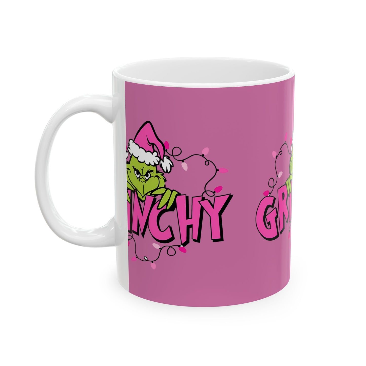 Princess Grace Grinchy Holiday Ceramic Mug - Fun 11oz & 15oz Gift for Christmas Lovers