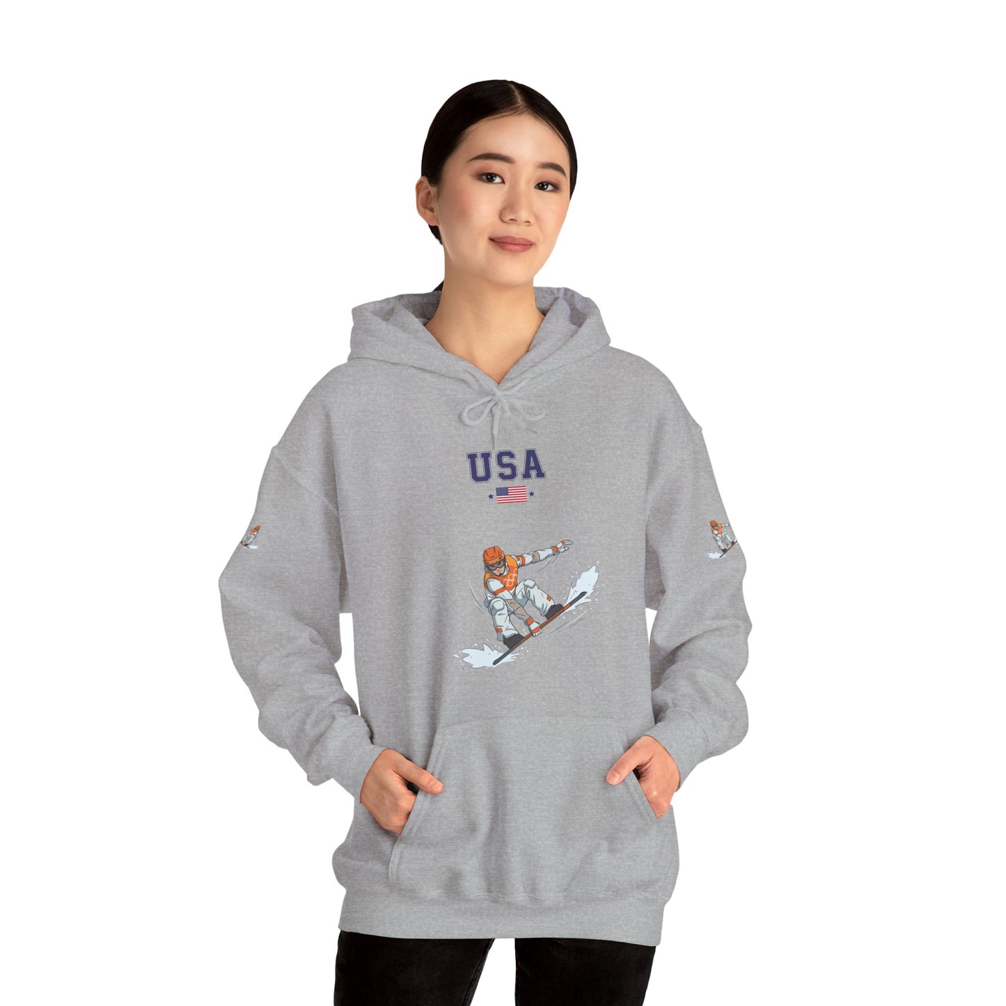 Princess Grace  TEAM USA  Snowboard  Unisex Heavy Blend Hooded Sweatshirt