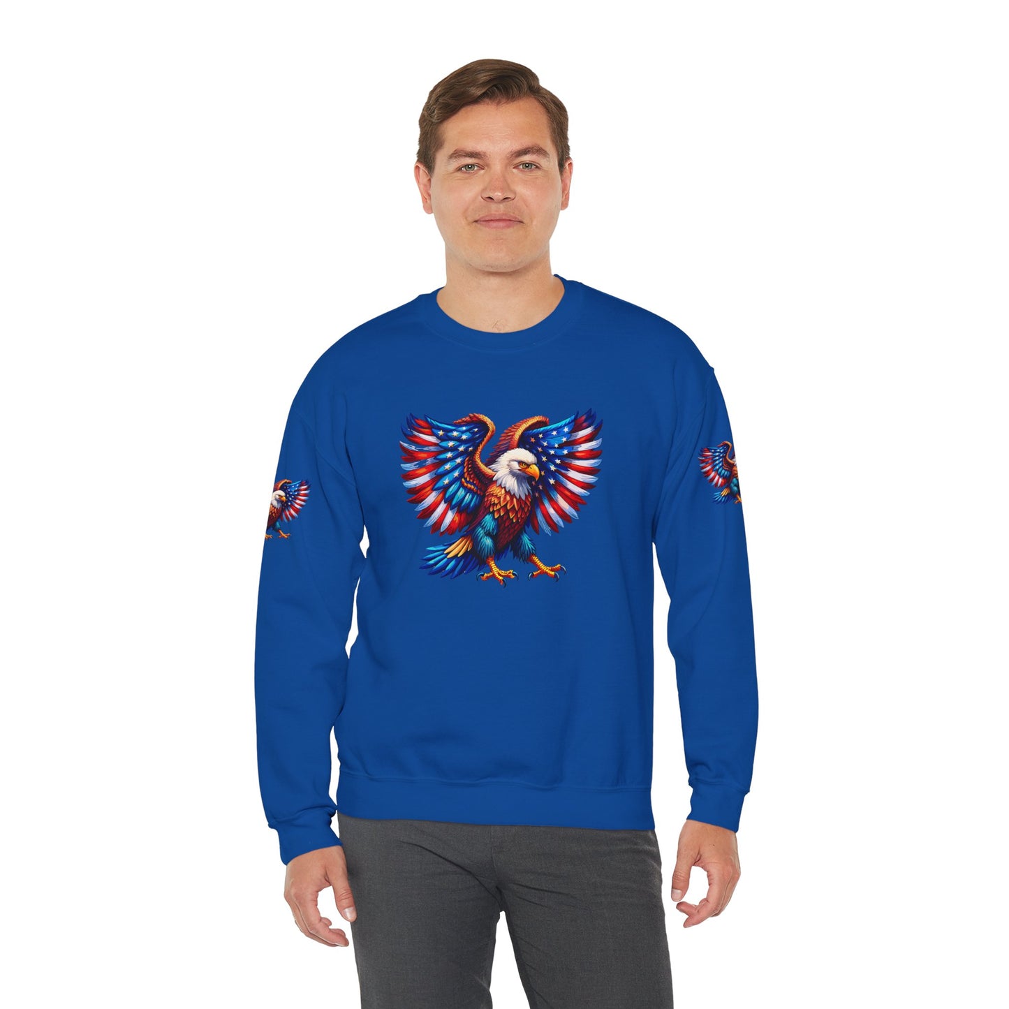 Princess Grace  Eagle Wings Unisex Crewneck Sweatshirt Patriotic Graphic Pullover