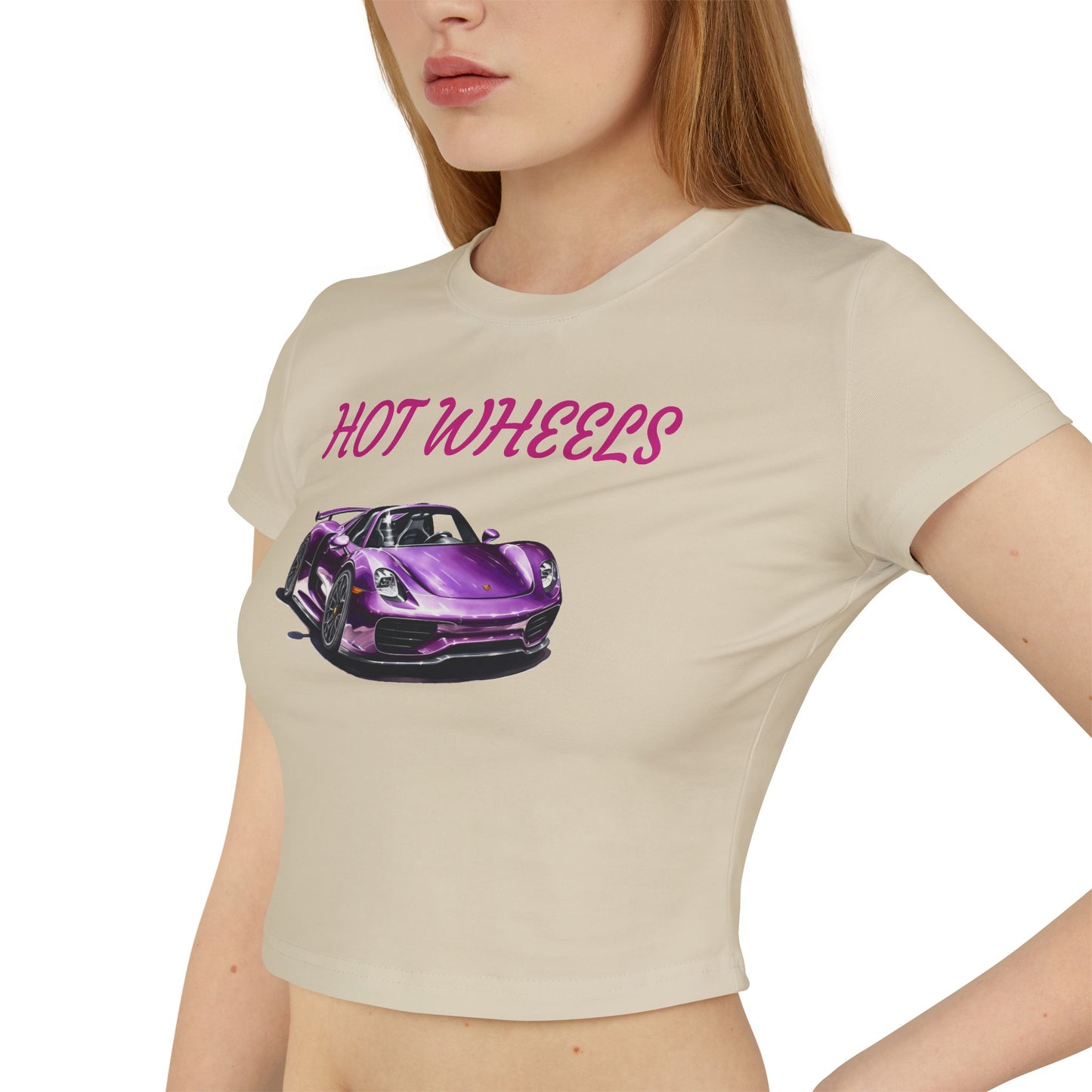 Princess Grace  Hot Wheels Women's Baby Tee Cute Car Graphic T-Shirt for Auto Enthusiasts