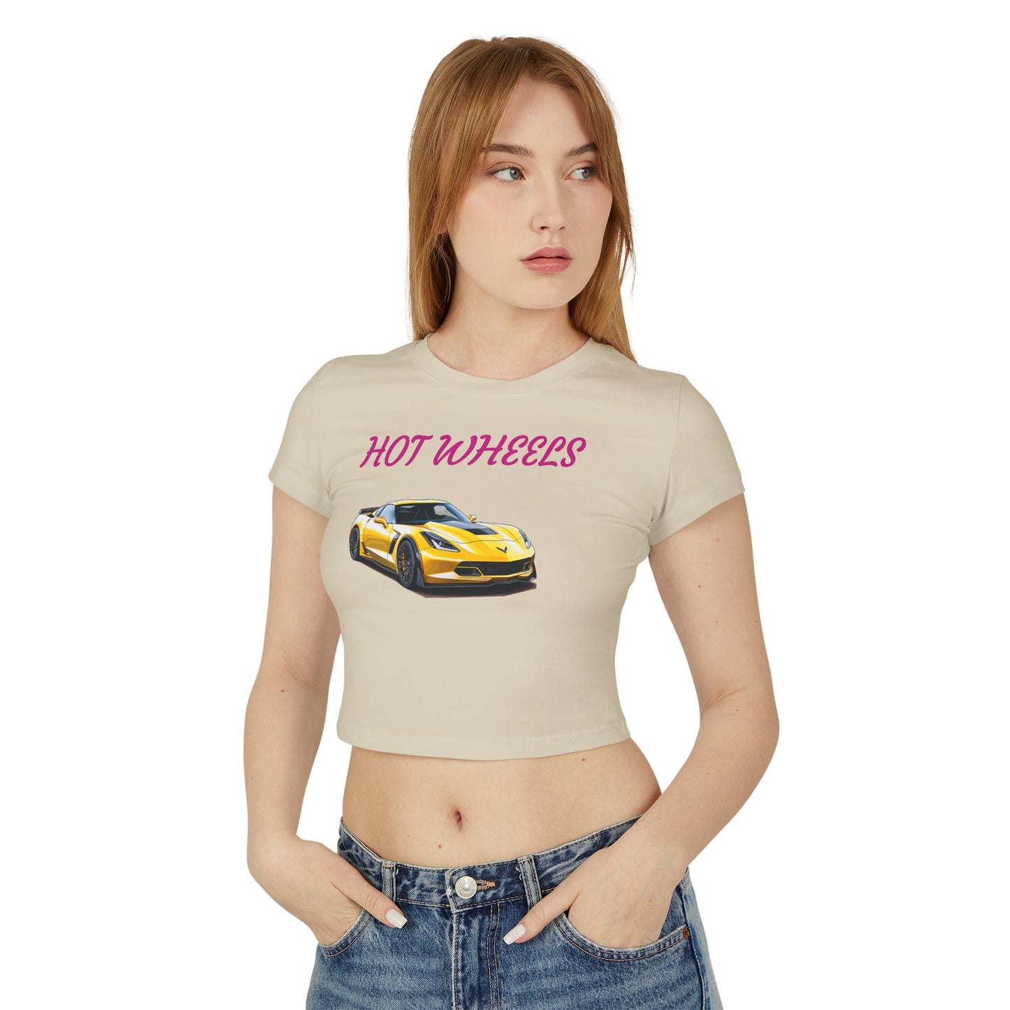 Princess Grace  Hot Wheels Women's Baby Tee Sporty Car Graphic Tee for Auto Enthusiasts