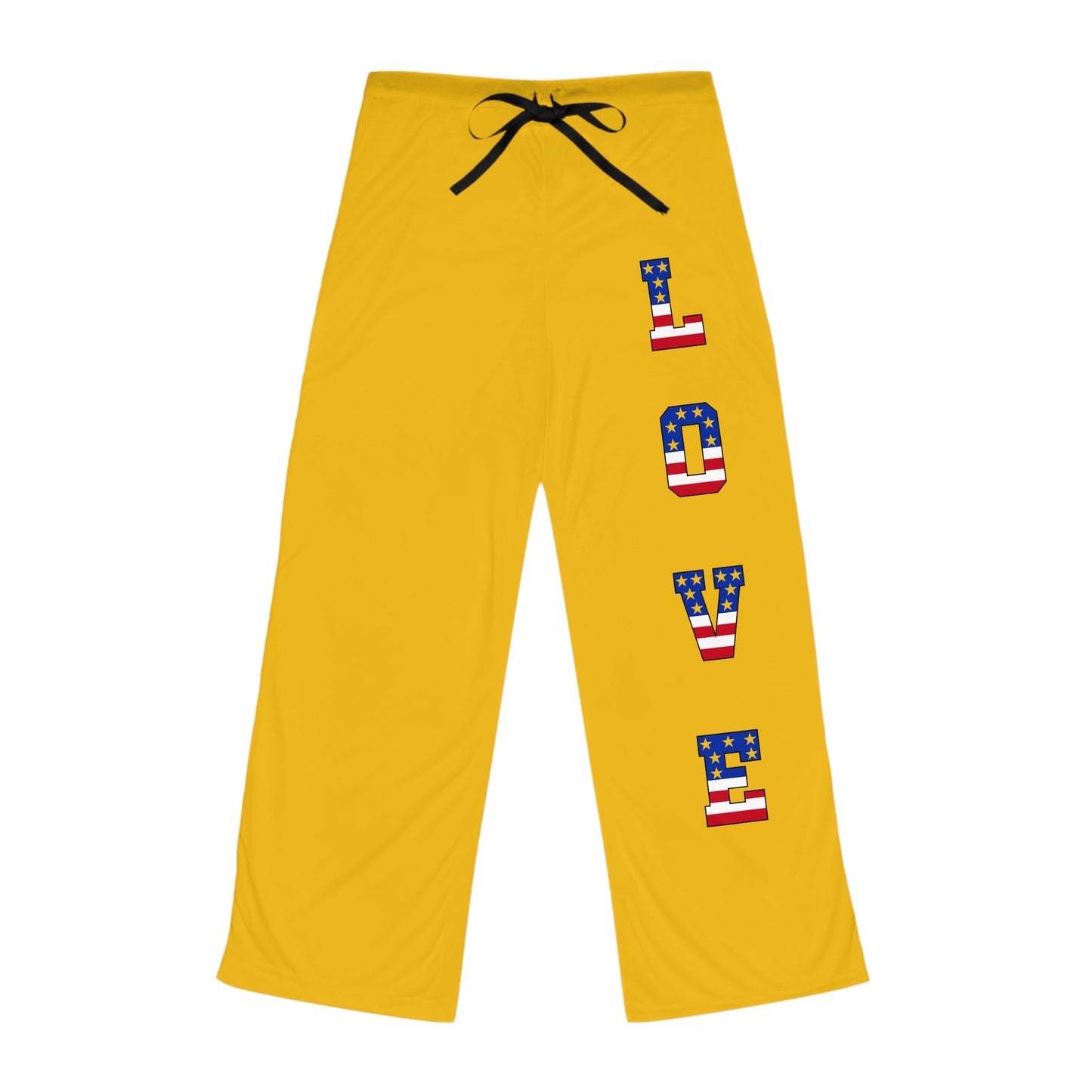 Princess Grace  Cozy  Pajama Pants  Yellow with 'LOVE' Print  Perfect for Relaxing & Celebrating