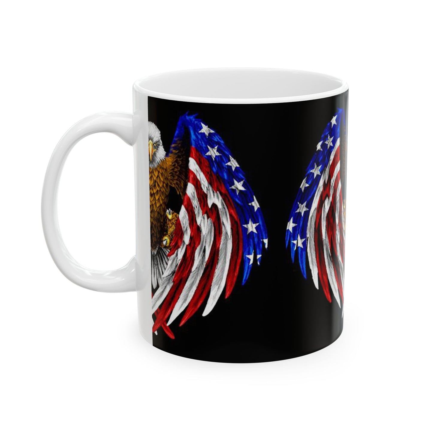 Princess Grace Patriotic Eagle Ceramic Mug, 11oz 15oz, America Pride, Veteran Gift, Fourth of July, Coffee Cup, Collector's Item