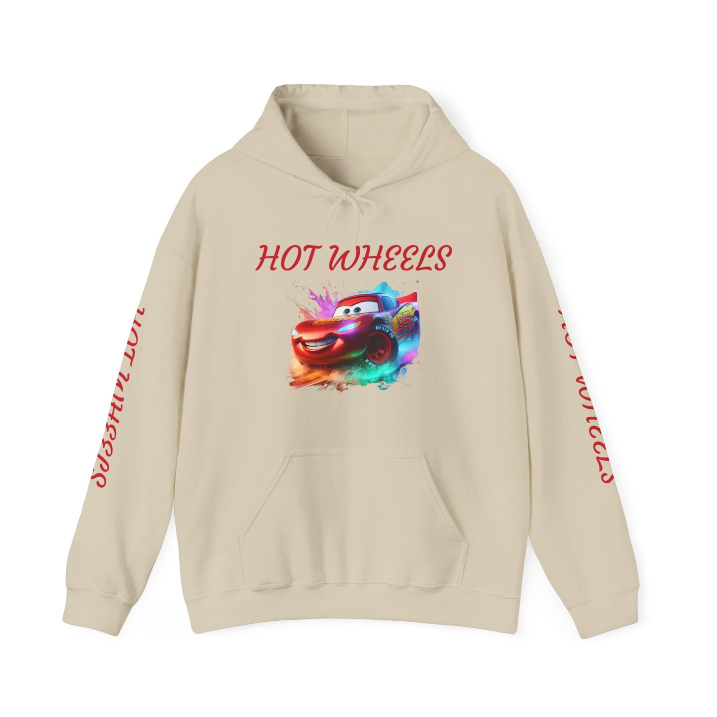 Princess Grace  Hot Wheels Unisex Heavy Blend Hooded Sweatshirt Fun and Colorful Racing Design