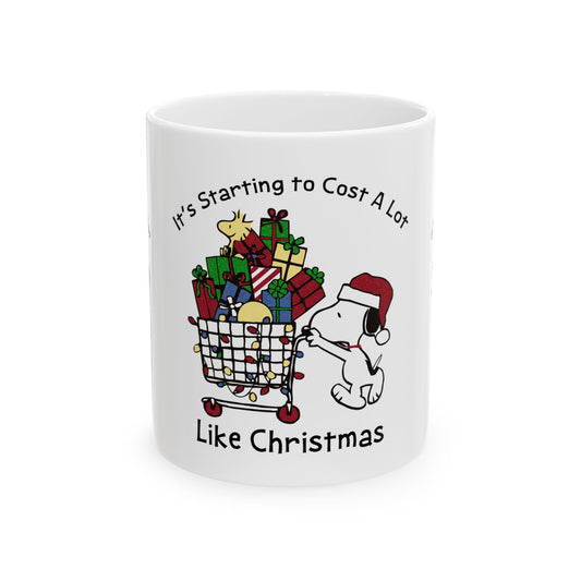 Princess Grace Snoopy Christmas Ceramic Mug  Holiday Gift for Dog Lovers