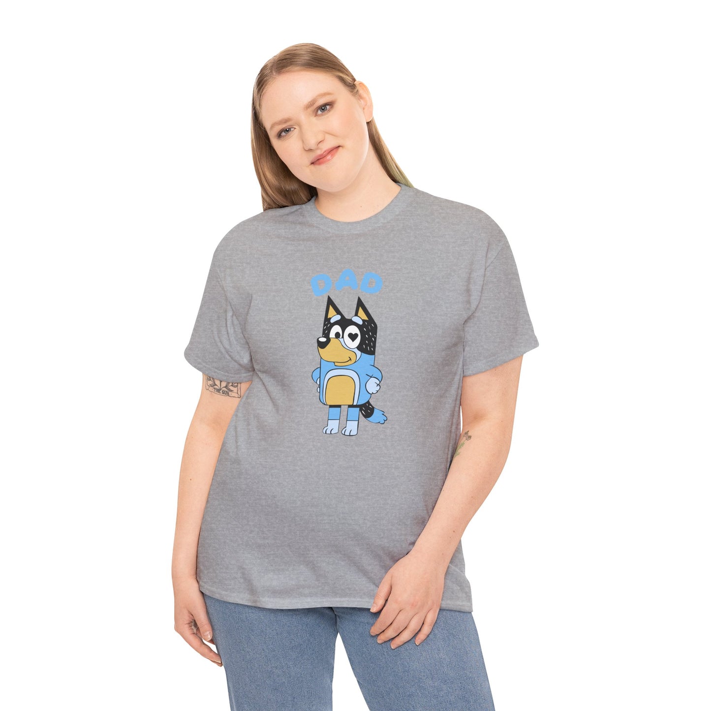 Princess Grace  Bluey Dad Cartoon Graphic Unisex Heavy Cotton Tee