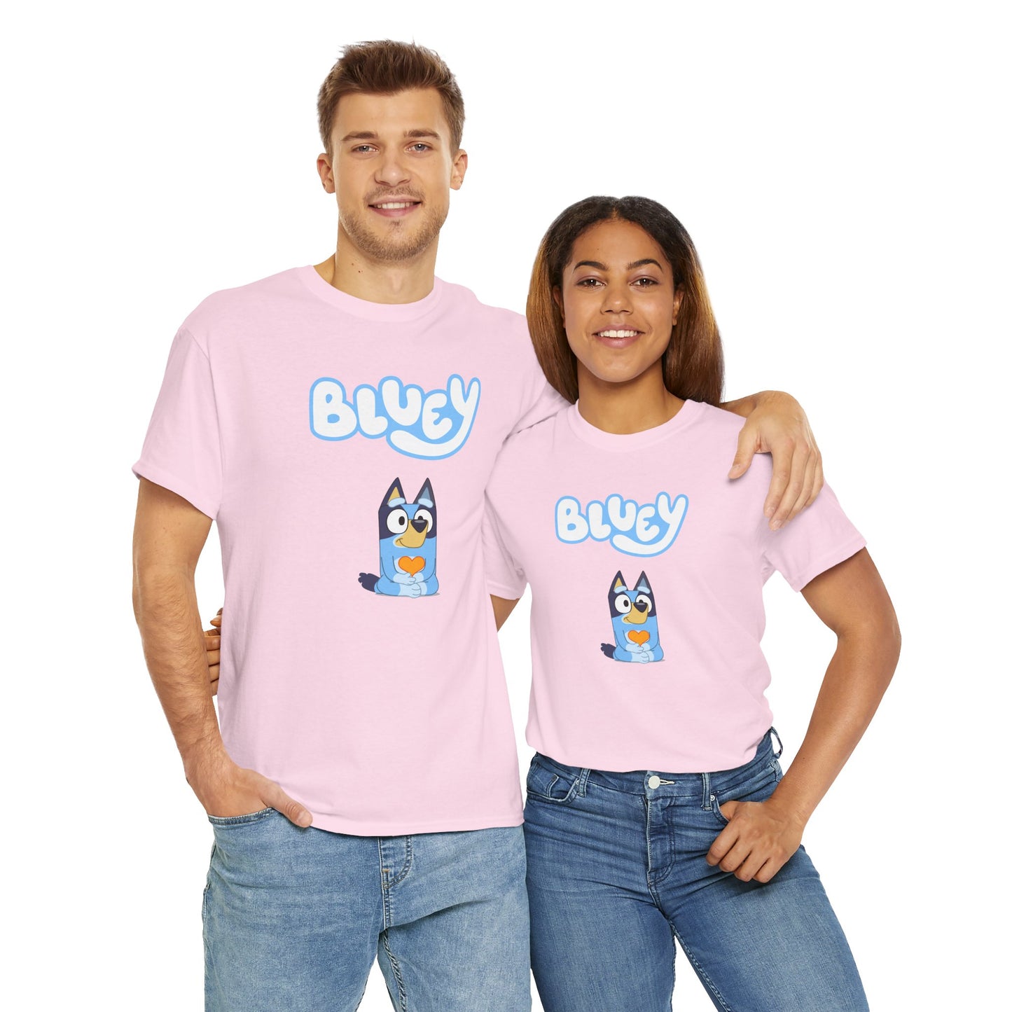 Princess Grace  Bluey Unisex Heavy Cotton Tee  Comfortable Cartoon T-Shirt for Kids and Adults