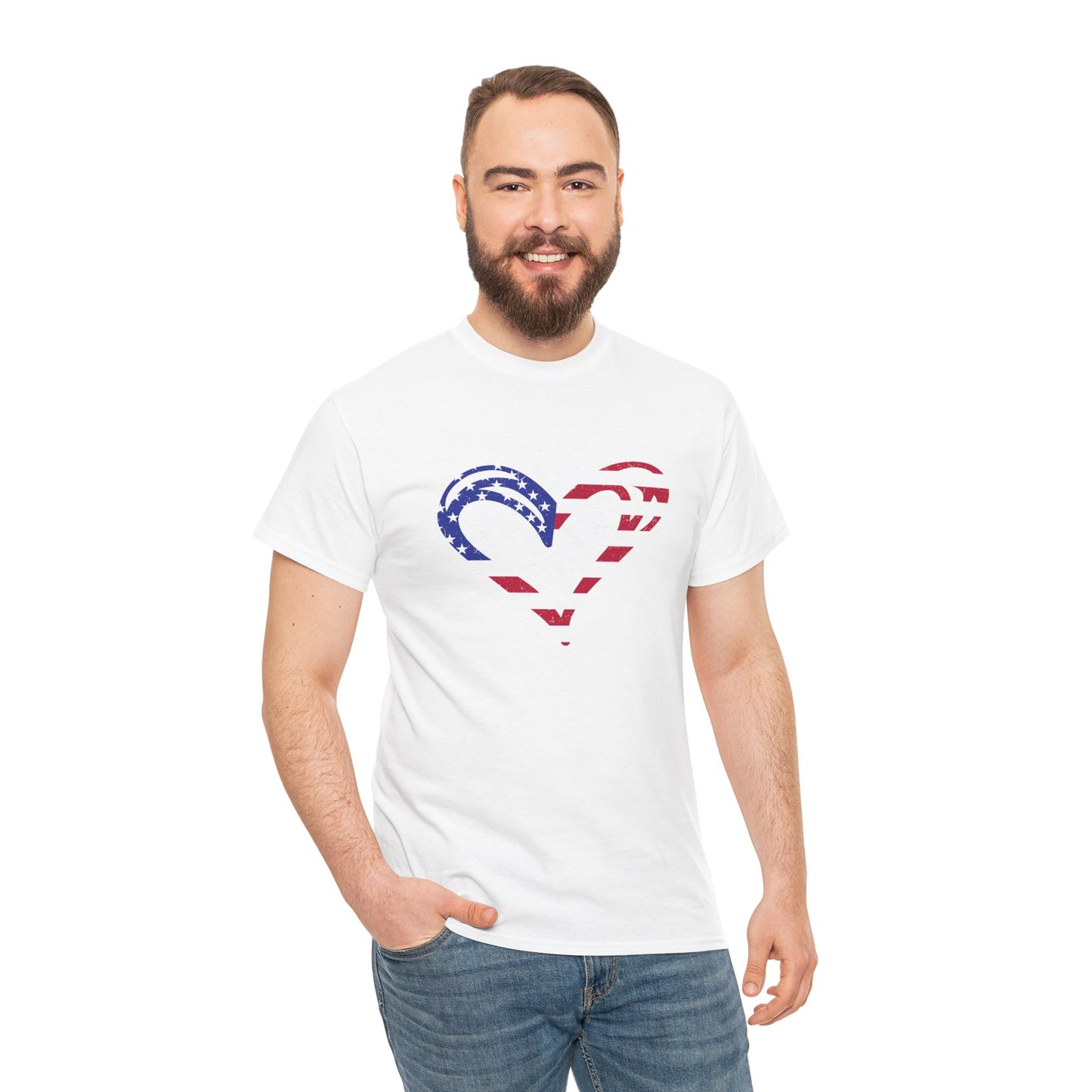 Princess Grace  Patriotic Heart Unisex Heavy Cotton Tee