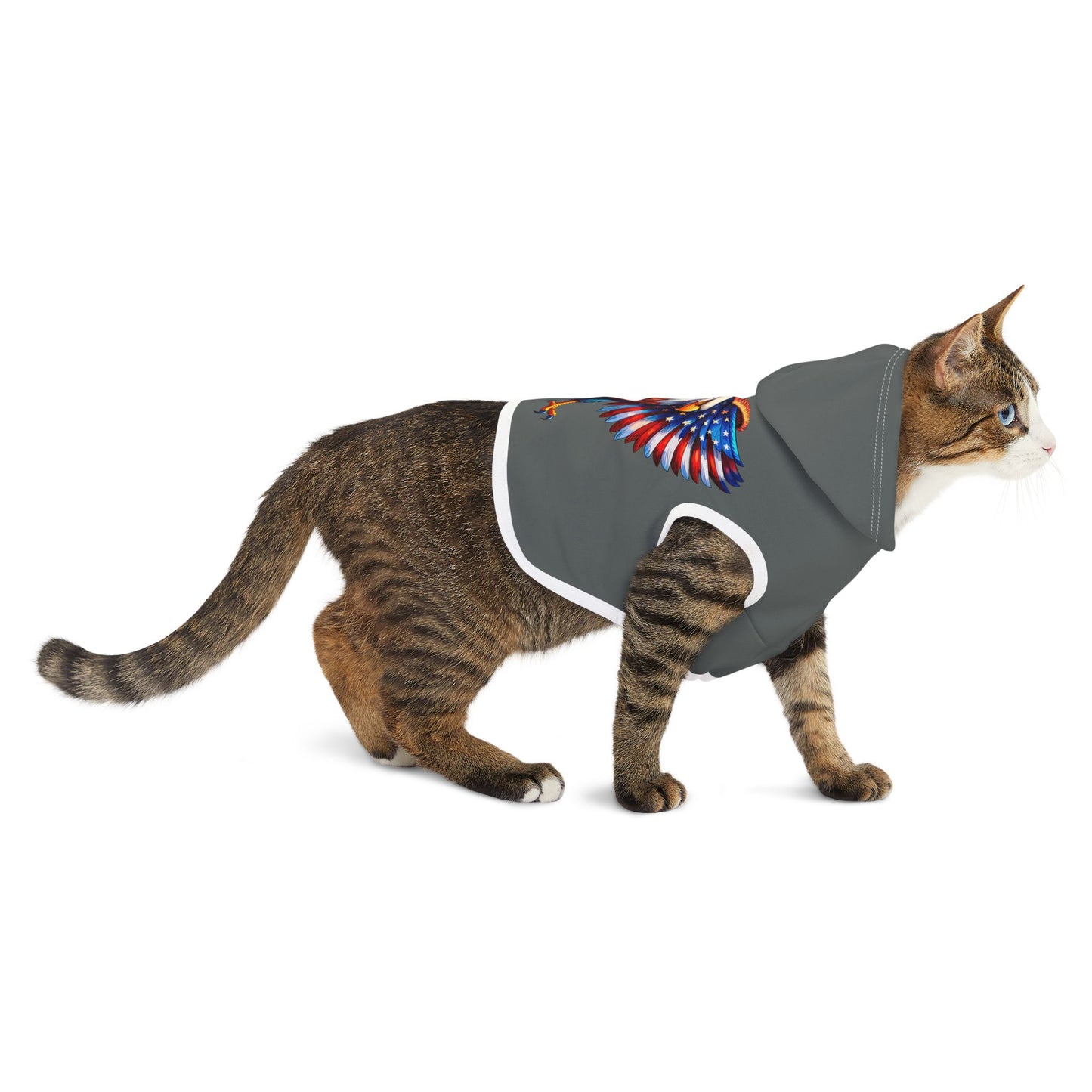 Princess Grace  Patriotic Eagle Pet Hoodie  Cozy Dog Apparel for Independence Day